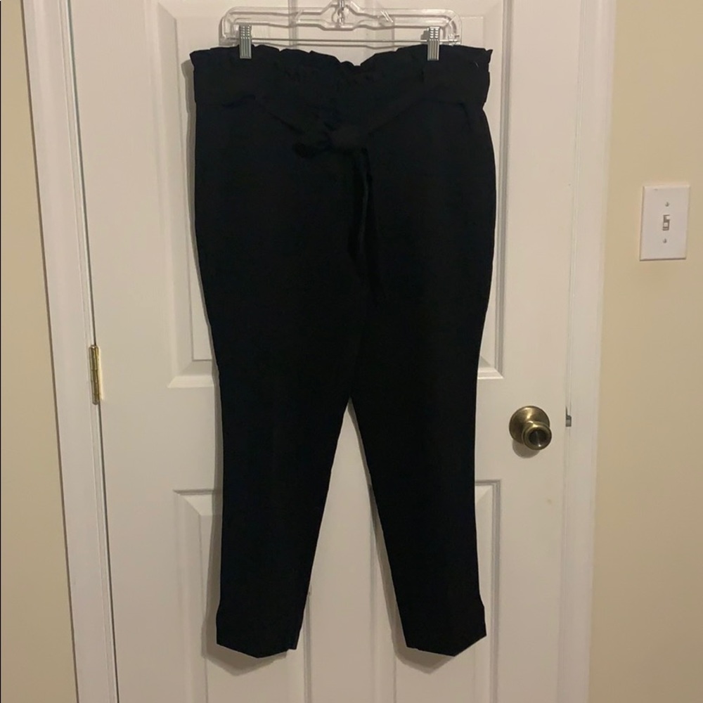 Ruffle top crop dress pants